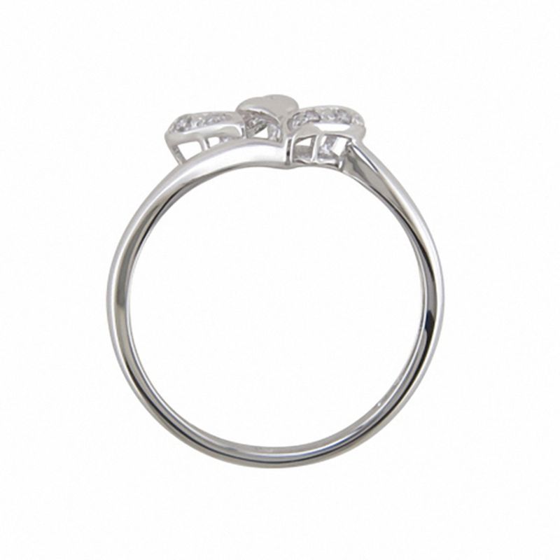 Main Image 2 of Diamond Accent Double Heart Ring in 10K White Gold