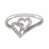 Diamond Accent Double Heart Ring in 10K White Gold