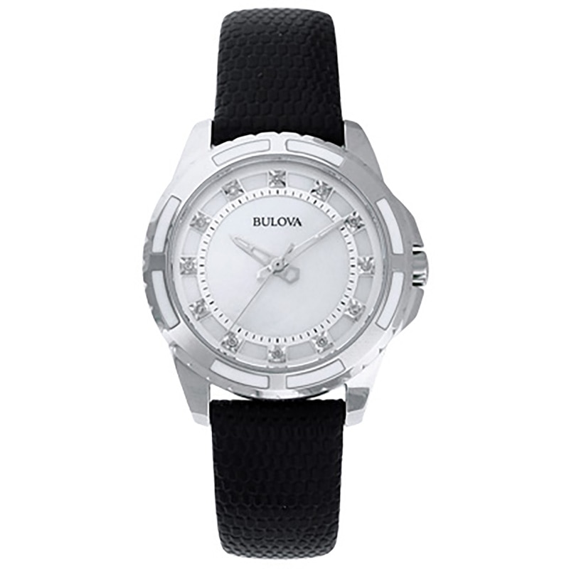 Main Image 1 of Ladies' Bulova Diamond Accent Strap Watch with Mother-of-Pearl Dial (Model: 98P139)