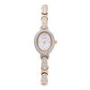 Ladies' Bulova Crystal Accent Rose-Tone Watch with Oval Mother-of-Pearl Dial (Model: 98L200)