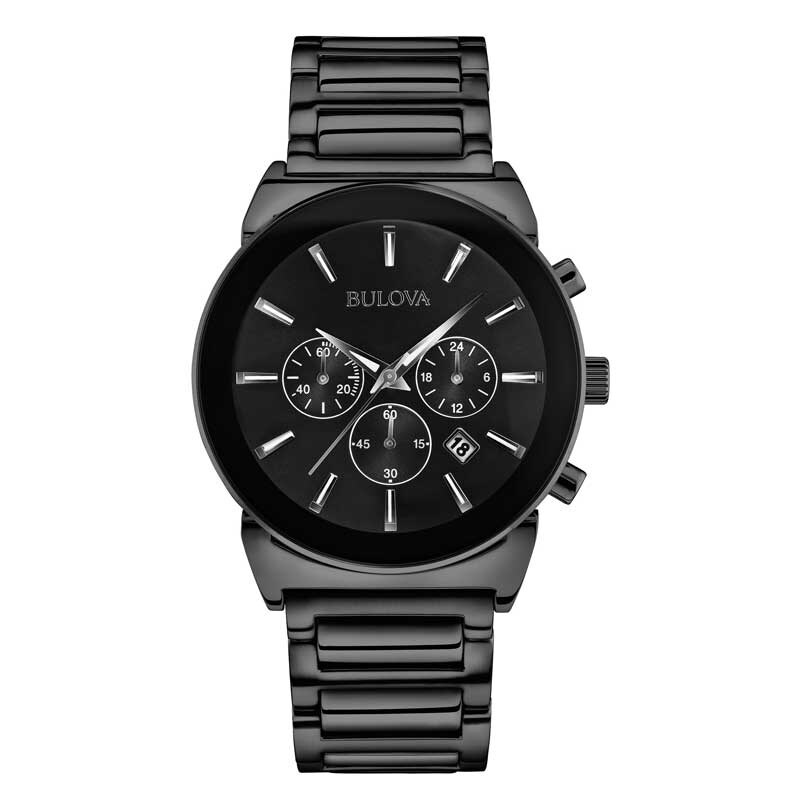 Men's Bulova Chronograph Black IP Watch (Model: 98B215)