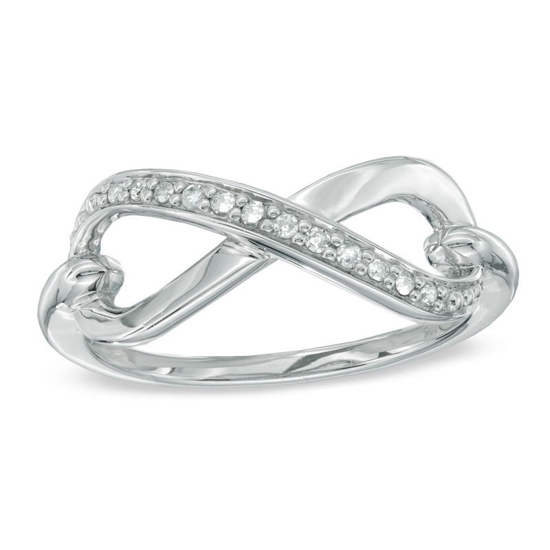 Main Image 1 of Diamond Accent Infinity Ring in Sterling Silver