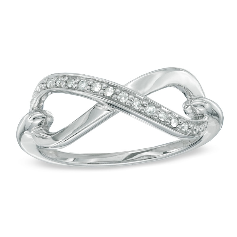 Diamond Accent Infinity Ring in Sterling Silver|Peoples Jewellers