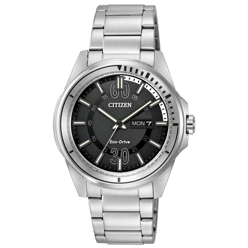 Men's Drive from Citizen Eco-Drive® HTM Watch with Black Dial (Model: AW0031-52E)|Peoples Jewellers