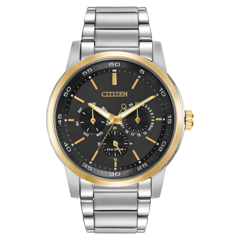 Men's Citizen Eco-DriveÂ® Chronograph Watch with Black Dial (Model: BU2014-56E)