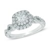 Thumbnail Image 0 of 1.00 CT. T.W. Certified Diamond Double Frame Engagement Ring in 14K White Gold (I/I1)