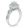 Thumbnail Image 1 of 1.00 CT. T.W. Certified Diamond Double Frame Engagement Ring in 14K White Gold (I/I1)