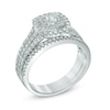 Thumbnail Image 1 of 0.95 CT. T.W. Certified Canadian Diamond Double Square Frame Bridal Set in 14K White Gold (I/I2)