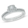 Thumbnail Image 0 of 0.33 CT. T.W. Diamond Frame Vintage-Style Bridal Set in 10K White Gold