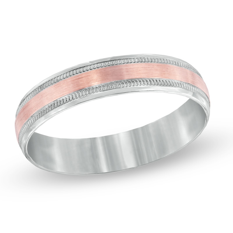 4.0mm Wedding Band in 10K Two-Tone Gold - Size 7