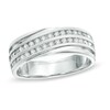 Thumbnail Image 1 of Men's 0.50 CT. T.W. Diamond Channel Ring in 10K White Gold