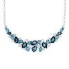 Multi-Shaped Blue and White Topaz Necklace in Sterling Silver - 17"