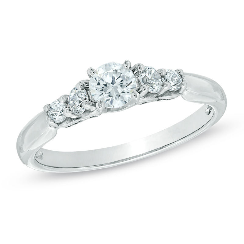 Celebration Canadian Lux® 0.57 CT. T.W. Diamond Engagement Ring in 18K White Gold (I/SI2)|Peoples Jewellers