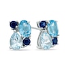 Thumbnail Image 0 of Blue Topaz Cluster Stud Earrings in Sterling Silver