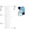 Thumbnail Image 1 of Blue Topaz Cluster Stud Earrings in Sterling Silver