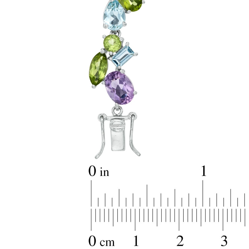 Main Image 2 of Multi-Gemstone Bracelet in Sterling Silver - 7.25"