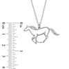 Thumbnail Image 2 of 0.04 CT. T.W. Diamond Running Horse Pendant in Sterling Silver
