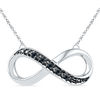 Thumbnail Image 0 of Black Diamond Accent Sideways Infinity Necklace in Sterling Silver - 16"