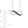 Black Diamond Accent Sideways Infinity Necklace in Sterling Silver - 16"