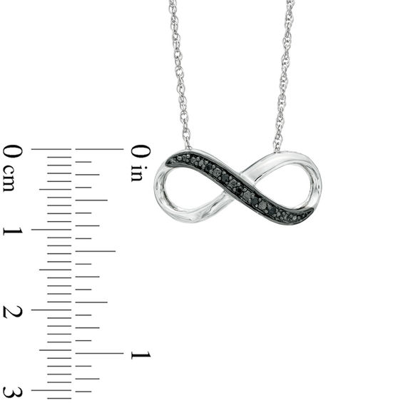 Black Diamond Accent Sideways Infinity Necklace in Sterling
