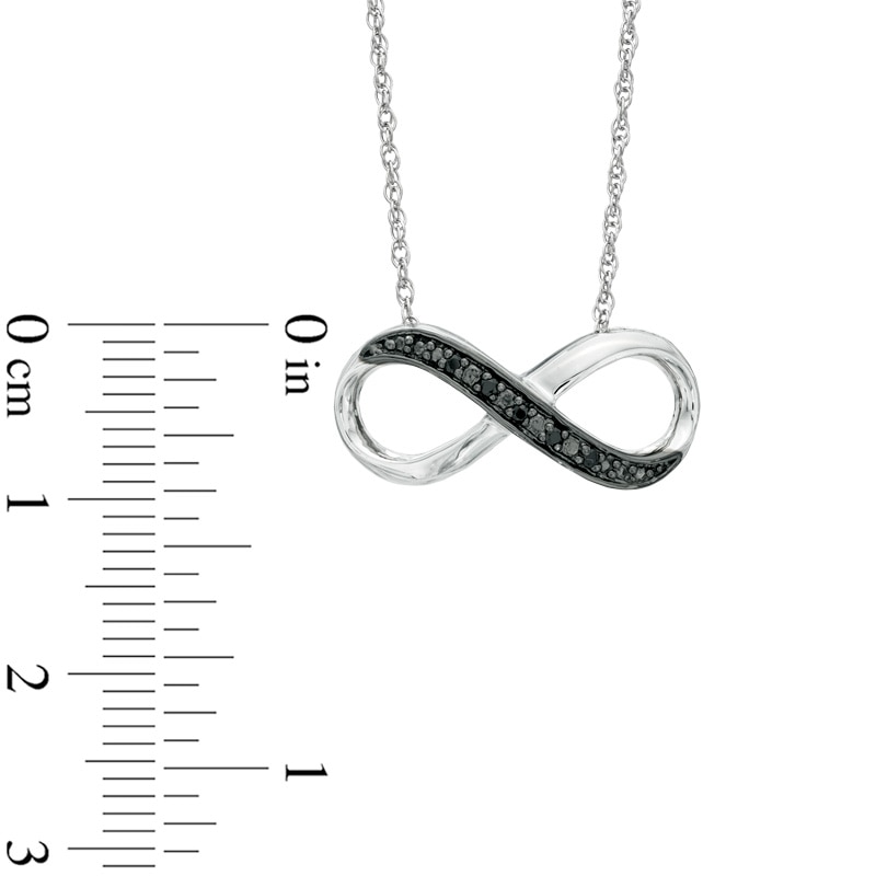 Black Diamond Accent Sideways Infinity Necklace in Sterling Silver - 16"