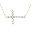 Thumbnail Image 0 of Diamond Accent Sideways Cross Necklace in 10K Gold