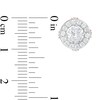 5.0mm White Lab-Created Sapphire Frame Stud Earrings in Sterling Silver and 18K Rose Gold Plate