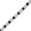 Baguette Lab-Created Blue and White Sapphire Bracelet in Sterling Silver with 14K Gold Plate - 7.25"
