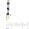 Thumbnail Image 1 of Baguette Lab-Created Blue and White Sapphire Bracelet in Sterling Silver with 14K Gold Plate - 7.25"