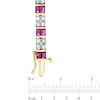 Baguette Lab-Created Ruby and White Sapphire Bracelet in Sterling Silver and 14K Gold Plate - 7.25"