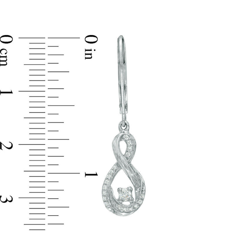 0.25 CT. T.W. Certified Canadian Diamond Infinity Drop Earrings in Sterling Silver (I/I2)