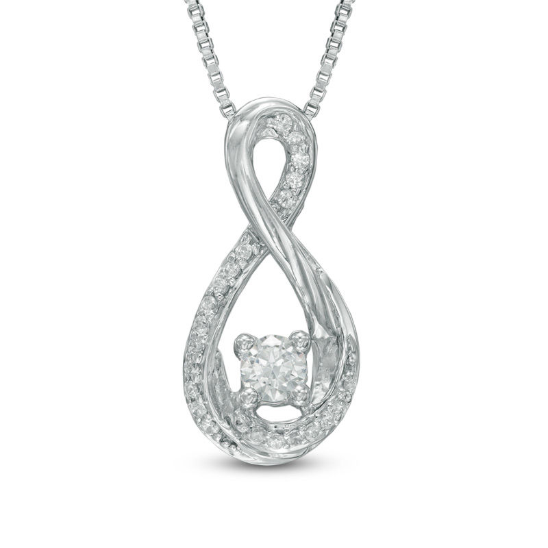 0.20 CT. T.W. Certified Canadian Diamond Infinity Pendant in Sterling Silver (I/I2)|Peoples Jewellers