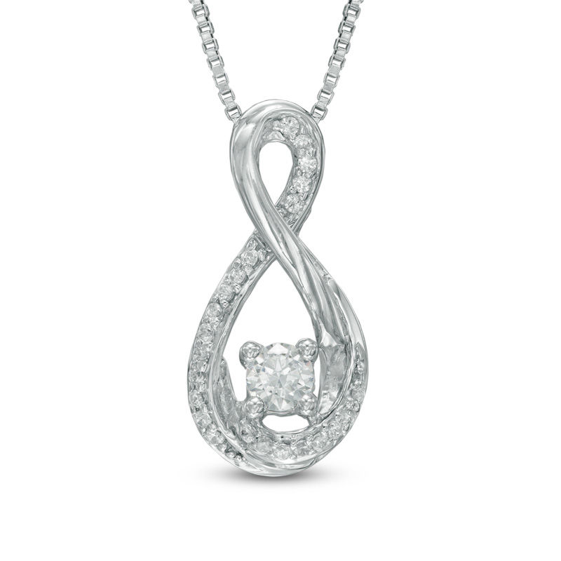 Main Image 1 of 0.20 CT. T.W. Certified Canadian Diamond Infinity Pendant in Sterling Silver (I/I2)