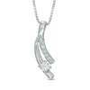 Thumbnail Image 0 of 0.15 CT. T.W. Certified Canadian Diamond Ribbon Pendant in Sterling Silver (I/I2)