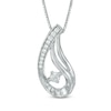 Thumbnail Image 0 of 0.18 CT. T.W. Certified Canadian Diamond Abstract Teardrop Pendant in Sterling Silver (I/I2)