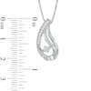 0.18 CT. T.W. Certified Canadian Diamond Abstract Teardrop Pendant in Sterling Silver (I/I2)