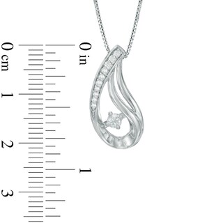 0.18 CT. T.W. Certified Canadian Diamond Abstract Teardrop Pendant in Sterling Silver (I/I2)