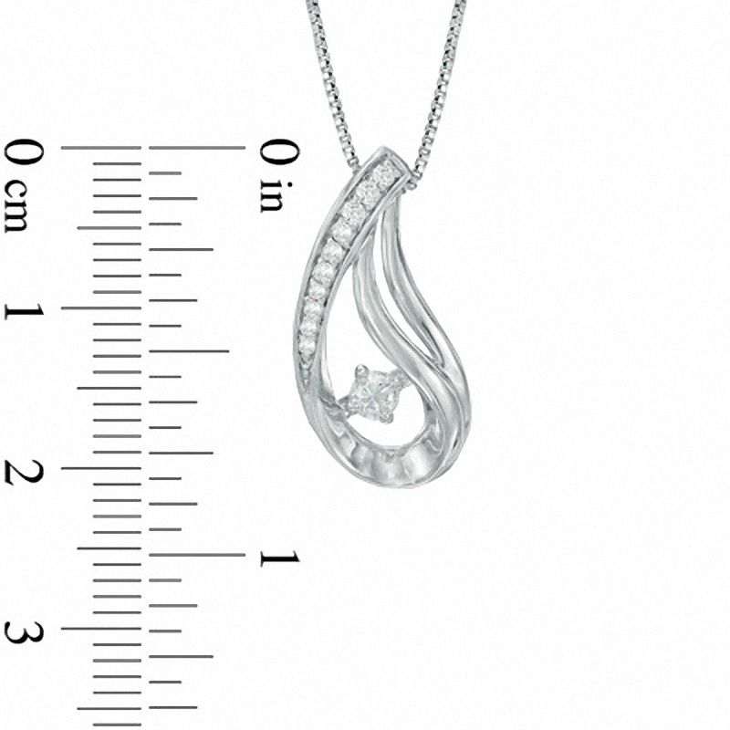 0.18 CT. T.W. Certified Canadian Diamond Abstract Teardrop Pendant in Sterling Silver (I/I2)