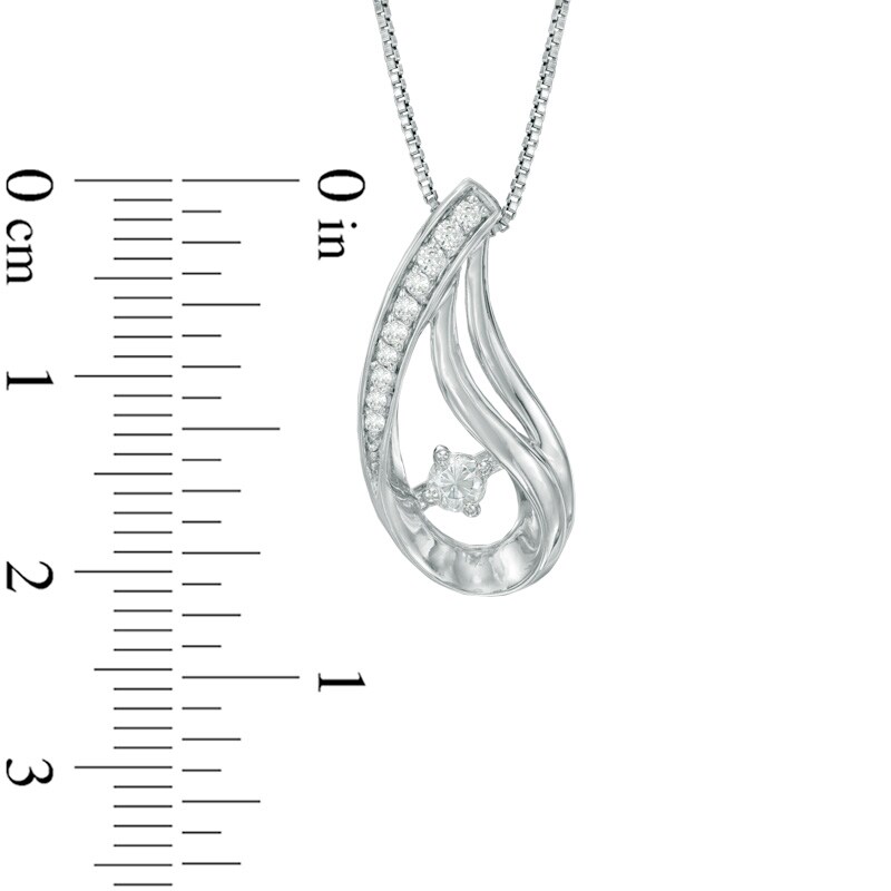 0.18 CT. T.W. Certified Canadian Diamond Abstract Teardrop Pendant in Sterling Silver (I/I2)