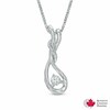 Thumbnail Image 0 of 0.10 CT. Certified Canadian Diamond Cascading Teardrop Pendant in Sterling Silver (I/I2)