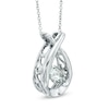 Thumbnail Image 2 of 6.0mm Lab-Created White Sapphire Pendant in Sterling Silver