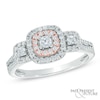 Thumbnail Image 1 of 0.45 CT. T.W. Diamond Frame Past Present Future Engagement Ring in 14K Two-Tone Gold
