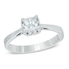 Thumbnail Image 1 of 0.33 CT. T.W. Certified Canadian Princess-Cut Diamond Frame Engagement Ring in 14K White Gold (I/I1)