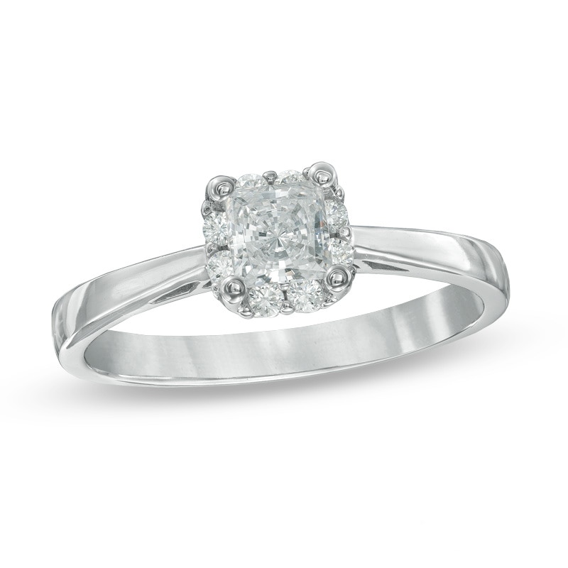 0.50 CT. T.W. Certified Canadian Princess-Cut Diamond Engagement Ring in 14K White Gold (I/I1)