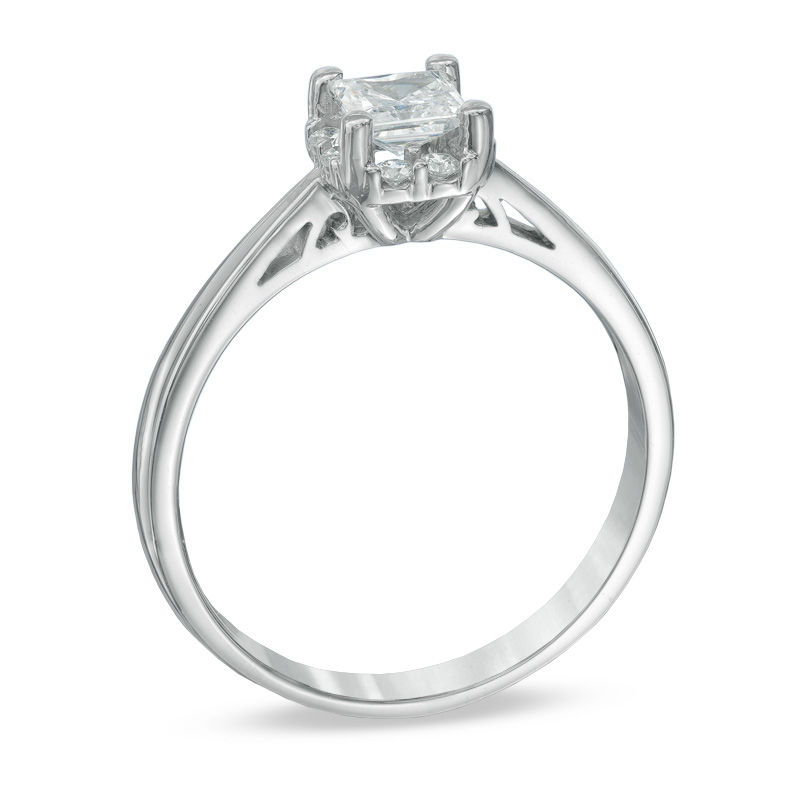 0.50 CT. T.W. Certified Canadian Princess-Cut Diamond Engagement Ring 14K White Gold (I/I1)