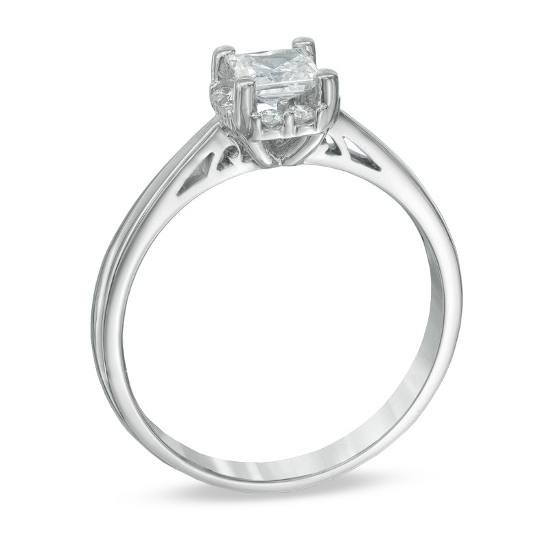 0.50 CT. T.W. Certified Canadian Princess-Cut Diamond Engagement Ring in 14K White Gold (I/I1)