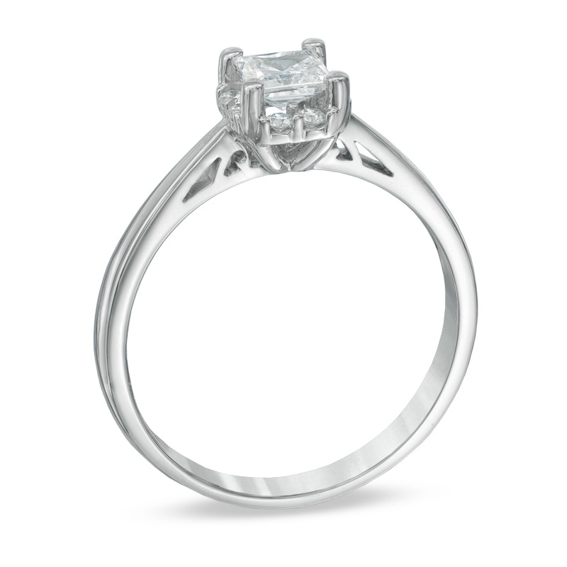 Main Image 2 of 0.50 CT. T.W. Certified Canadian Princess-Cut Diamond Engagement Ring in 14K White Gold (I/I1)