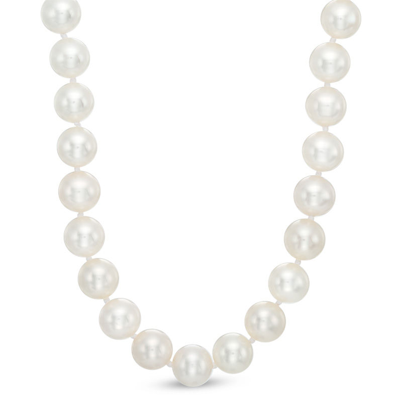 Main Image 1 of 8.0-10.0mm Freshwater Cultured Pearl Graduated Strand Necklace with 14K Gold Clasp