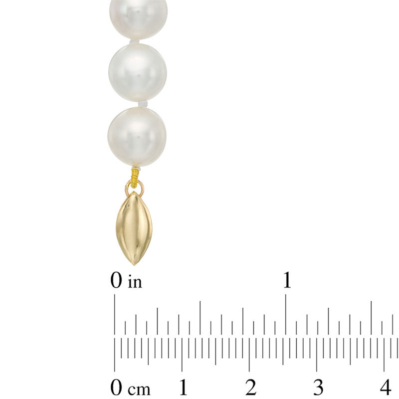 8.0-10.0mm Freshwater Cultured Pearl Graduated Strand Necklace with 14K Gold Clasp