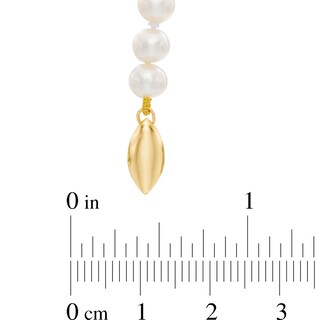 5.0-6.0mm Freshwater Cultured Pearl Strand Necklace with 14K Gold Clasp-16"